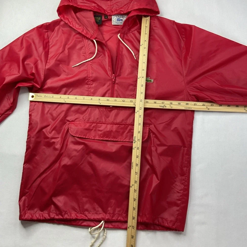 Vintage Izod Lacoste Jacket Men Sz S Red Windbreaker Pullover Anorak 80s 1/2 Zip